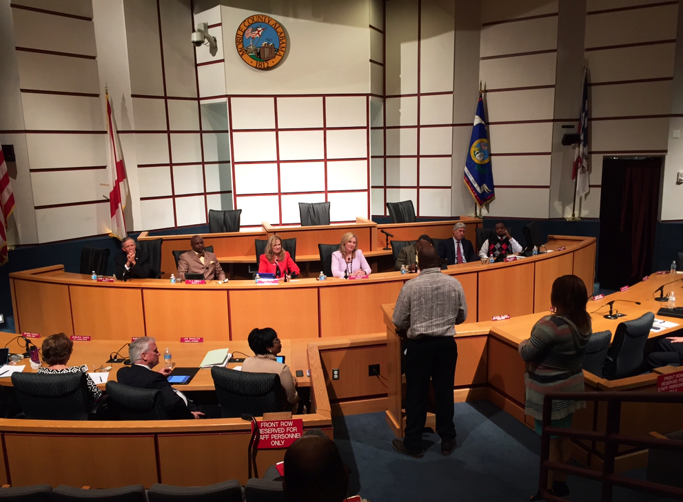 Participants in the MLK Leadership Academy address the Mobile City Council